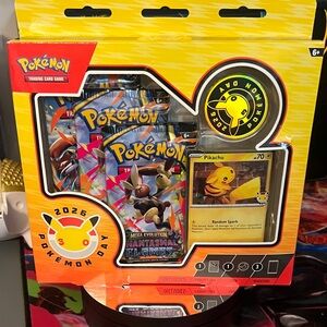 2026 Day Pikachu Trading Card Game Box - Yellow